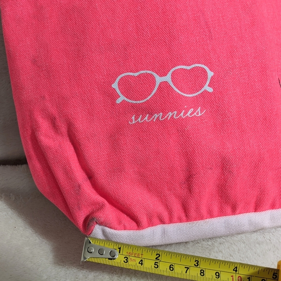 Victoria’s Secret Pink Canvas Tote Beach Bag Medium with Labeled Outer Pockets - Picture 9 of 12